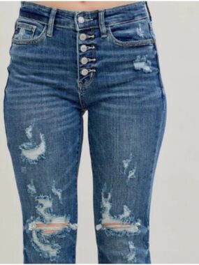 Judy Blue Distressed High-Rise Blue Jeans, new with tags, 13/31
